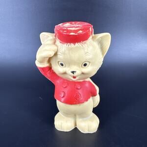 Vintage Tinkle Toy Youngstown, OH Rubber Kitty-Cat Kitten Bellhop Baby Toy